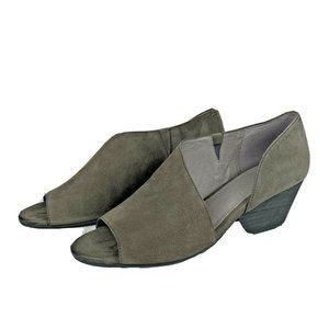 Eileen Fisher Fig Sandals Suede Gray Size 9.5